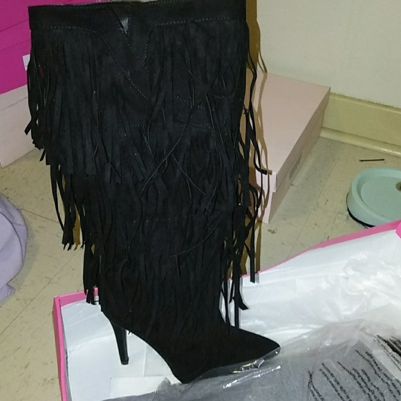 fringe stiletto boots
